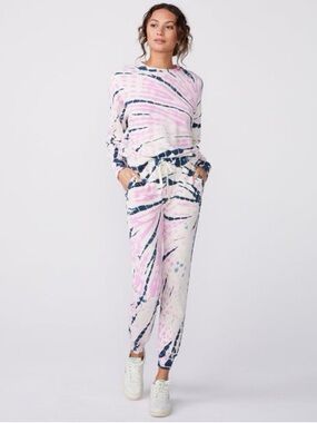 MONROW Bamboo Burtst Tie Dye Girlfriend Sweat Set